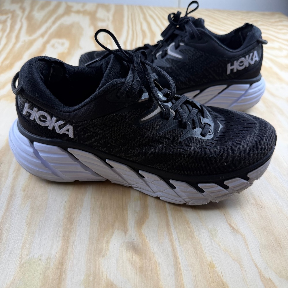 Hoka Gaviota 4 Mens Running Shoes Black White Stability Sneakers 1123198